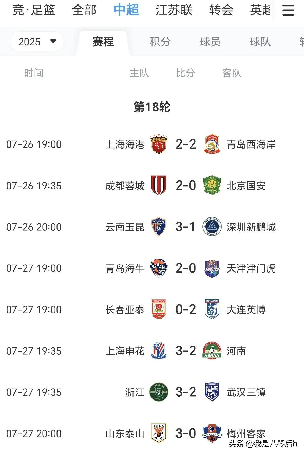 上海申花客场艰难取胜，排名上升的简单介绍